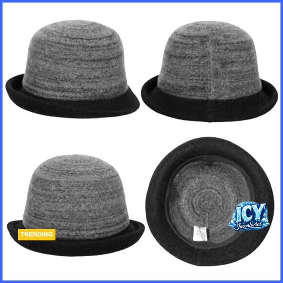 Wool Blend Bucket Hat Packable Vintage Style Winter Church Derby main image 6